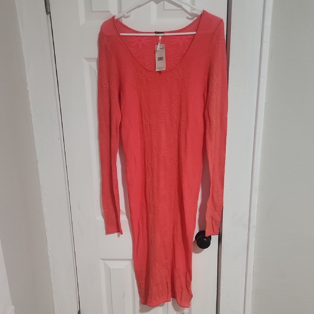 Free People Pointelle Lace Midi Dress